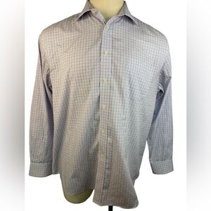 Lauren Ralph Lauren Blue and Pink Checkered Dress Shirt Men’s 17 1/2-34/35